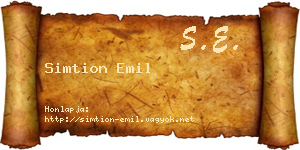 Simtion Emil névjegykártya