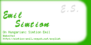 emil simtion business card